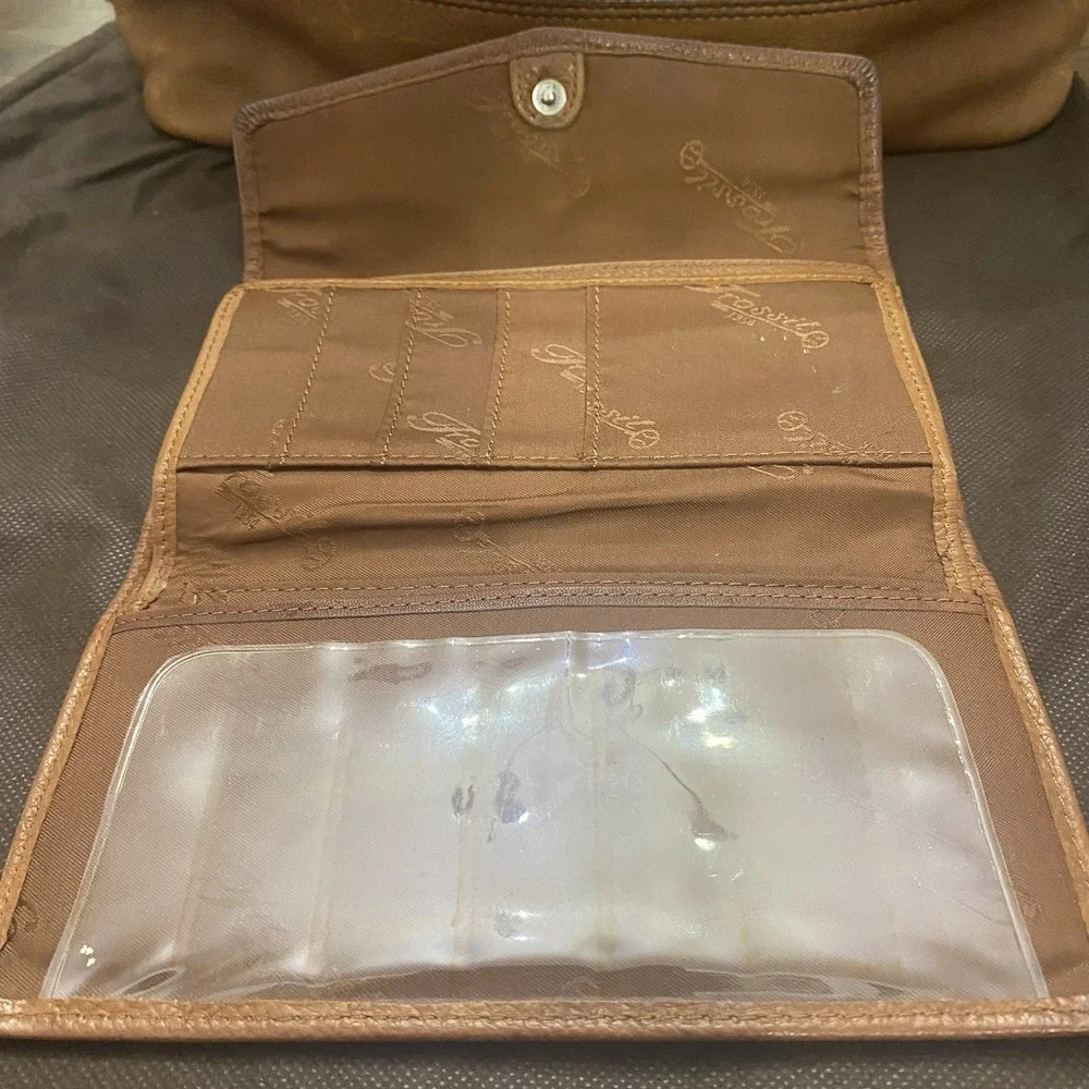 Fossil Brown Leather Hobo Shoulder Bag W Matching Wallet & Dust Bag